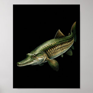 Póster Camiseta de pez lagarto aligator Gráfico de pesca