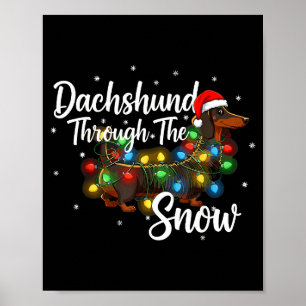 Póster Camiseta de pijama de Navidad para Dachshund Dachs