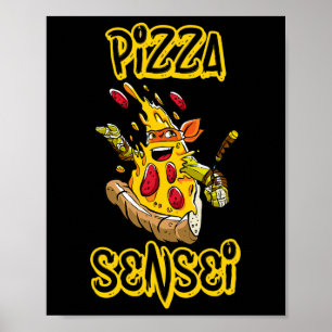 Póster Camiseta de Pizza Sensei de Pizza Divertido Amante