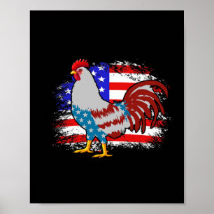 Póster Camiseta de pollo del 4 de julio Papá, pollo de la