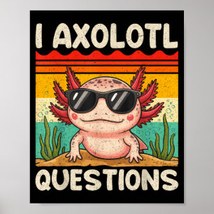 Póster Camiseta de Preguntas de Ajolote Divertidos Regalo