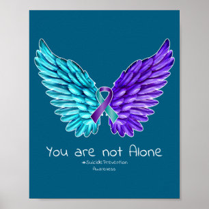 Póster Camiseta de Prevención del Suicidio Alas y Cinta S