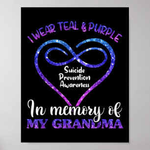 Póster Camiseta de Prevención del Suicidio, Verde Azulado
