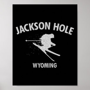 Póster Camiseta de regalo de esquí de Jackson Hole Wyomin