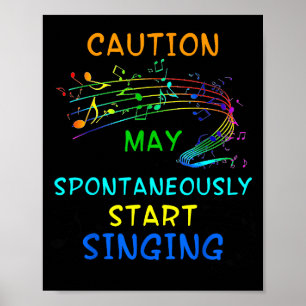 Póster Camiseta de regalo para amante de la música cantad