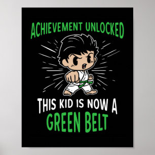 Póster Camiseta de regalo para niños de karate cinturón v