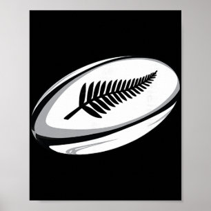 Póster Camiseta de Rugby de Nueva Zelanda