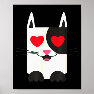 Póster Camiseta de San Valentín de gato Regalo de San Val