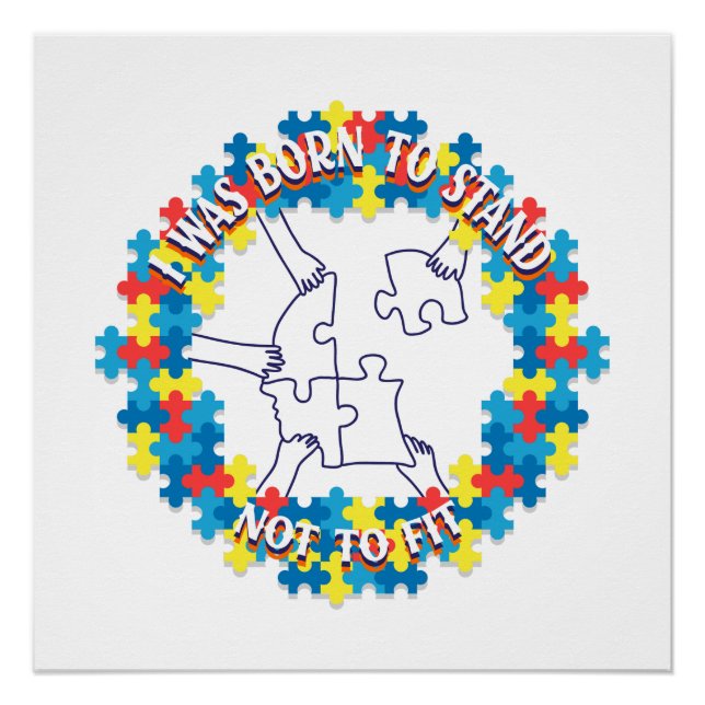 Póster Camiseta de sensibilización sobre el autismo | Aut (Anverso)