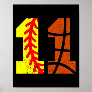 Póster Camiseta de Softll Sketll Número 11 Cumpleaños Div