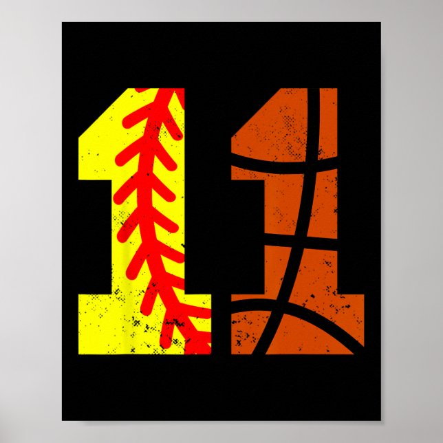 Póster Camiseta de Softll Sketll Número 11 Cumpleaños Div (Frente)