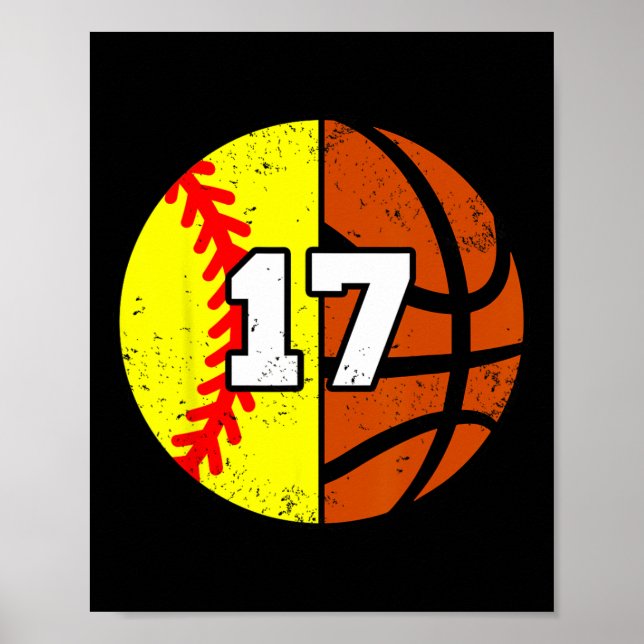 Póster Camiseta de Softll Sketll Número 17 Cumpleaños Div (Frente)