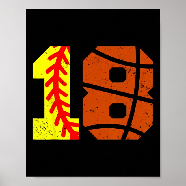 Póster Camiseta de Softll Sketll Número 18 Cumpleaños Div (Frente)