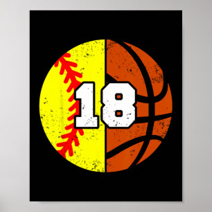 Póster Camiseta de Softll Sketll Número 18 Divertido Cump