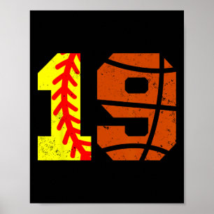 Póster Camiseta de Softll Sketll Número 19 Divertido Cump