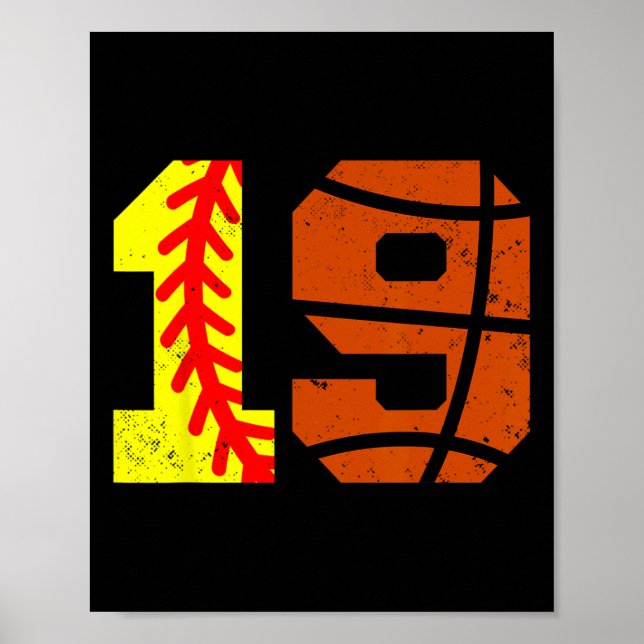 Póster Camiseta de Softll Sketll Número 19 Divertido Cump (Frente)