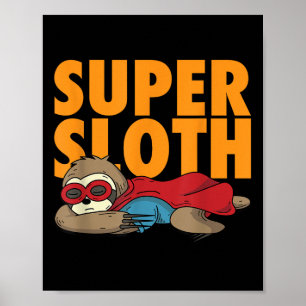 Póster Camiseta de Super Sloth _ Personaje Heroico Animal