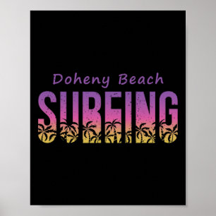 Póster Camiseta de surf de Doheny State Beach, retro Cali