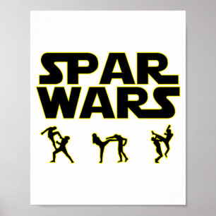 Póster Camiseta de Taekwondo Mma Karate Spar Wars
