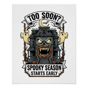 Póster Camiseta de temporada espeluznante grabado vintage
