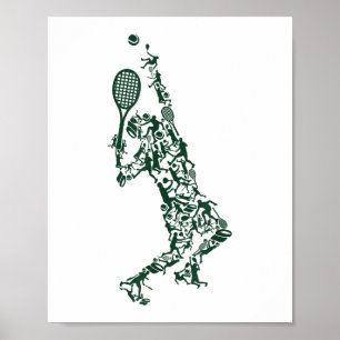 Póster Camiseta de tenis - Jugador pone la chaqueta de bo