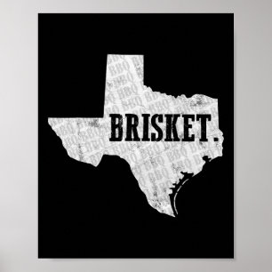 Póster Camiseta De Texas Brisket Bbq Y Pitmaster