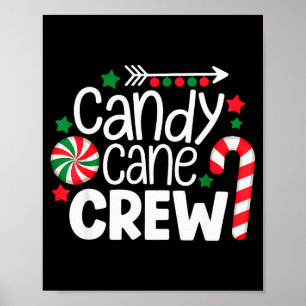 Póster Camiseta de tripulación de bastón de caramelo de N