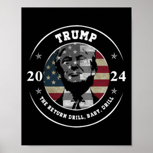 Póster Camiseta de Trump Taladro Adiós Republicano Sarcás