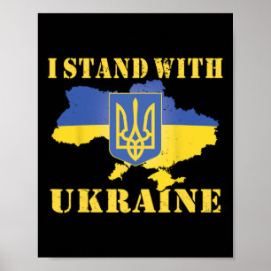 Póster Camiseta de Ucrania Bandera ucraniana Mapa Me apoy