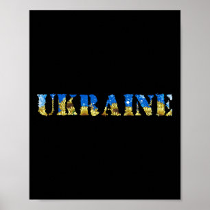 Póster Camiseta de Ucrania Bandera ucraniana retro Giraso