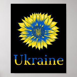 Póster Camiseta de Ucrania Lindos ucranianos Girasol Retr