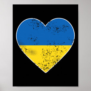 Póster Camiseta de Ucrania para hombres y mujeres Corazón