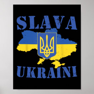 Póster Camiseta de Ucrania Slava Ukraini Bandera ucranian