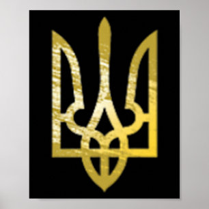 Póster Camiseta de Ucrania Tridente Tryzub Zelensky Milit
