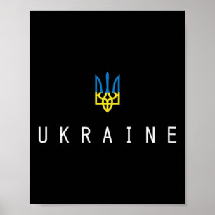 Póster Camiseta de Ucrania Tryzub ucraniano Bandera Tride