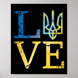 Póster Camiseta de Ucrania Tryzub Zelensky Militar ucrani