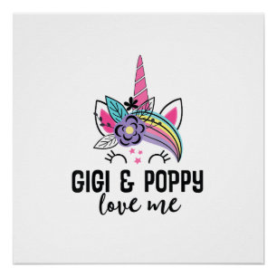 Póster Camiseta de unicornio para niños Mis Gigi y Poppy