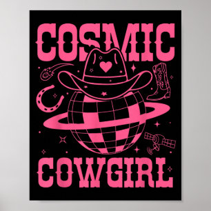 Póster Camiseta de vaquillas espaciales cósmicas para fie