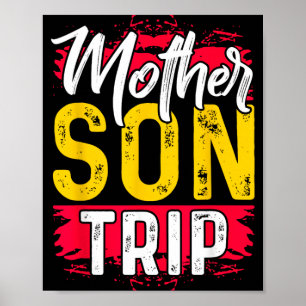 Póster Camiseta de viaje de madre e hijo verano viaje de 