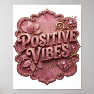 Póster Camiseta de VIBRA POSITIVA Dorado Impactante