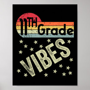Póster Camiseta de Vibraciones de 11º Grado Retro 80s Pro