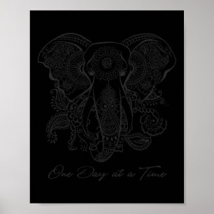 Póster Camiseta de yoga de elefante mandala de mindfulnes