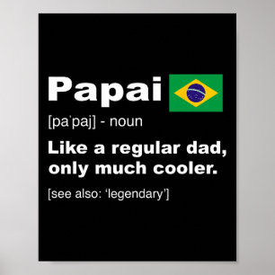 Póster Camiseta Definición de Papá Brasileño Día del Padr