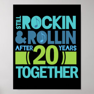 Póster Camiseta del 20° aniversario 20 años juntos pareja
