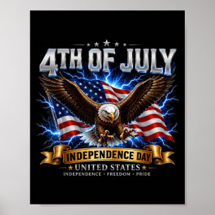 Póster Camiseta del 4 de julio para hombres Patriótica Li