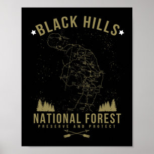 Póster Camiseta del Bosque Nacional Black Hill Dakota del
