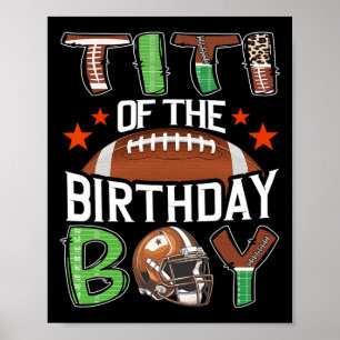 Póster Camiseta del cumpleañero fútbol día de juego