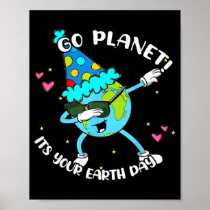 Póster Camiseta Del Día De La Tierra De Los Niños Va Plan