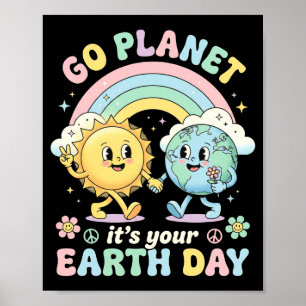 Póster Camiseta del día de la tierra para niños y profeso