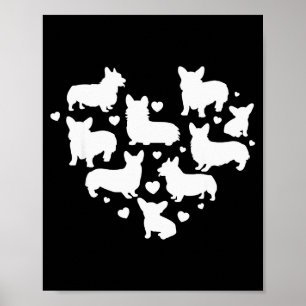 Póster Camiseta del Día de San Valentín de Corgi Amor de